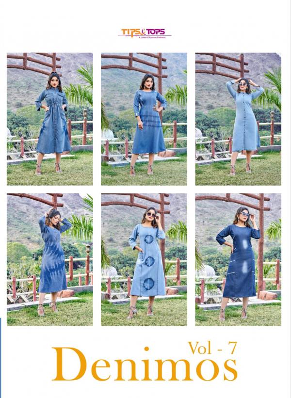 Tips And Tops Denimos Vol 7 cotton Fancy Denim Kurti Collection